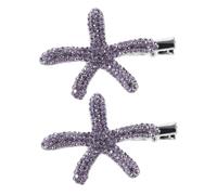 BESPORTBLE 2Pcs Unique Rhinestone Sea Star Hair Clips for Sparkly Mermaid Hair Accessories Lightweight Alligator Hairpins for Beach Weddings and Parties Comfortable Wear