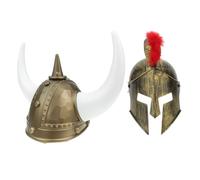 BESPORTBLE 2pcs Viking Costume Helmet Ancient Roman Fighter Hat Plastic Party Helmet for Themed Events Universal Fit