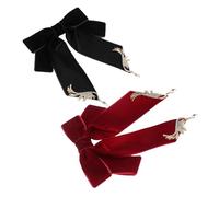 BESPORTBLE 2Pcs Vintage Bowknot Brooch Pin with Rhinestone Wings for Shirt Collar Zinc Alloy Retro Bow Tie Jewelry for Men and Women Elegant Formal and Casual Accessory