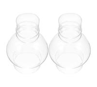 BESPORTBLE 2pcs Vintage Kerosene Lamp Shade Replacement 3-inch Base Glass Chimney 6 1/4 Inch Tall Oil Lamp Chimney Parts for Hurricane Lanterns and Antique Oil