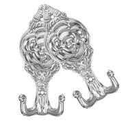 BESPORTBLE 2pcs Wall-Mounted Rose Shaped Coat Hooks for Coats and Robes, Iron Material with Smooth Surface and Convenient Installation, for Home and Bathroom Use, Silver Colour