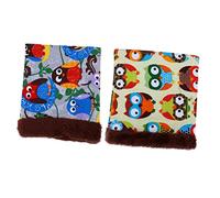 BESPORTBLE 2pcs Warm Plush Hamster Cozy Canvas Pet Sleep Sack Nest Bed for Small Animals for Guinea Pigs Rats Chinchillas and More Owl Cartoon Design
