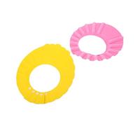 BESPORTBLE 2pcs Waterproof Baby Shower Cap Set Adjustable Toddler Hair Washing Shield Soft Design for Bathing Infants and Toddlers in Yellow and Pink