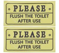 BESPORTBLE 2PCS Waterproof Vinyl Toilet Sign Stickers Please Flush Reminder Decal for Restroom Etiquette Bathroom Wall Decor Suitable for Office Home Public Toilets