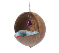 BESPORTBLE 2pcs Wear-resistant Coconut Shell Parrot Nest Bell Decorative Suspended Bird House for Parakeets Hamsters and Animals Safe and Breathable Design for Indoor and Outdoor Use