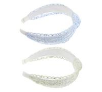 BESPORTBLE 2Pcs Wide Boho Headbands for Women Fashionable Rhinestone Floral Embroidery Hairbands for Weddings Festivals Daily Styling Comfortable Versatile Accessories