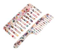 BESPORTBLE 2Pcs Wide Tooth Hair Comb Set Handle for Detangling and Haircutting Smooth Rounded Teeth for Wet and Dry Hair and Salon Styling