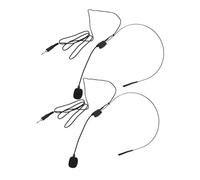BESPORTBLE 2pcs Wired Headset Microphone with 3.5mm Plug, Portable Black Head-mounted Condenser Mic for Live Streaming, Interview, and Noise Reduction Recording, Suitable for Voice Amplifier