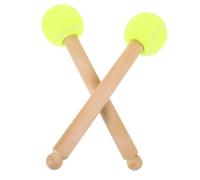 BESPORTBLE 2pcs Wood Handle Performance Drum Sticks Bass Drum Mallet Musical Instrument Percussion Stick for Band Practice and Concerts