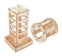 BESPORTBLE 2Pcs Wood Rabbit Feeder Rack Bite Resistant Hay Dispenser for Small Pets Bunny Guinea Pigs Chinchillas Slow Food Holder Organizer for Clean Cage and Controlled Feeding