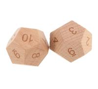 BESPORTBLE 2pcs Wooden 12-Sided Dice Set for Kids Math Manipulative Number Pattern Educational Games Early Cognitive Skill Building Parent-Child Interaction Safe Toy