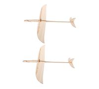 BESPORTBLE 2pcs Wooden Airplane Model Kit for DIY Crafting Easy Assembly Hand Launch Glider with Stable Flight High Strength Wood Airplane for Outdoor Play and Creative Projects