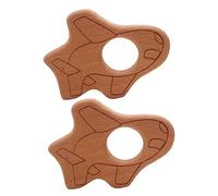 BESPORTBLE 2Pcs Wooden Airplane Self Soothing for Lightweight Smooth Surface Sensory Exploration for Teething Relief
