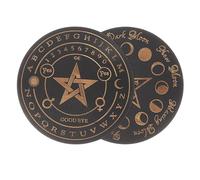 BESPORTBLE 2pcs Wooden Divination Board Decorative Pendulum Board for Witchcraft Pagan Rituals Mysterious Atmosphere for Tarot Metaphysical Practices for Enthusiasts Counselors