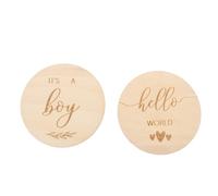 BESPORTBLE 2Pcs Wooden Growth Cards Milestone Cards for Newborns Capture Monthly Milestones Precious Moments Lightweight Easy to Store for Boys
