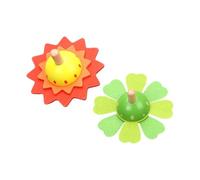 BESPORTBLE 2Pcs Wooden Gyro Educational for Bright Traditional Spinning Tops Hand Eye Coordination Plaything for Boys and Creative Fun Childhood Development