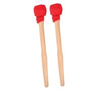 BESPORTBLE 2pcs Wooden Handle Drumsticks for Gong Percussion, Adult Beginner Drum Mallets with Red Silk Tassel, Suitable for Traditional Chinese Gong and Drum Playing