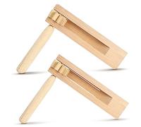 BESPORTBLE 2Pcs Wooden Ratchet Noise Maker Educational Sensory for Traditional Musical Instrument Promotes Parent Communication Smooth Edges