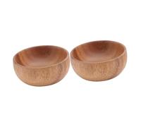 BESPORTBLE 2pcs Wooden Salad Bowls Smooth Acacia Wood Serving Bowls for Fruit Snacks and Food Storage Elegant Natural Grain Design Easy to Clean Multipurpose Kitchen Dishware