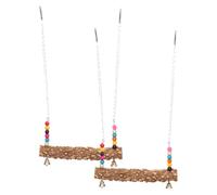BESPORTBLE 2pcs Wooden Swing for Birds Multi-functional Perch and Roost for Chickens and Parrots Natural Chicken Playstand for Enrichment and Entertainment