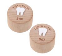 BESPORTBLE 2pcs Wooden Tooth Fairy Box Cute Keepsake Storage for Lost Teeth Lightweight Sturdy for Kids Birthday or Christmas