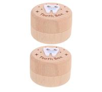 BESPORTBLE 2pcs Wooden Tooth Keepsake Box Childsafe Tooth Storage Holder with Minimalist Design for Boys and Durable Wooden Organizer for Cherished Memories