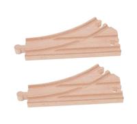 BESPORTBLE 2Pcs Wooden Train Track Accessories Multi Way Switch Tracks for Train Sets Compatible with Major Brands Enhance Cognitive Skills Imaginative Play