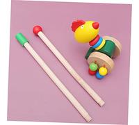 BESPORTBLE 2pcs Wooden Walker Trolley with Detachable Step Cart Bright Push Along for Early Childhood Development Easy to Assemble Educational Walker for Duck Chicken