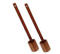 BESPORTBLE 2pcs Wooden Wine Ladle Flat Bottom Soy Sauce Measuring Spoon Long Handle Beer Pouring Dipper Multipurpose Kitchen Scoop for Cooking and Beverage Serving