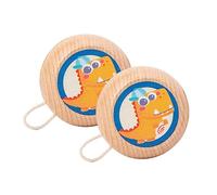 BESPORTBLE 2Pcs Wooden Yo Yo Ball with Cartoon Animal Patterns Smooth Surface for Early Educational Coordination and Flexibility Development