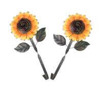 BESPORTBLE 2Pcs Yellow Sunflower Shape Wall Hooks Vintage Iron Hanging Hooks for Home Decoration and Wall Storage in American Country Style