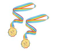 BESPORTBLE 2pcs Youth Ice Skating Medals Gold Award Lightweight Sports Day Prizes for Roller Skating Competitions and Kindergarten Participation Rewards with Winter Sports Design