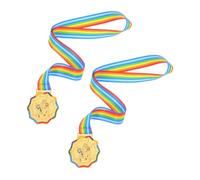 BESPORTBLE 2pcs Youth Ice Skating Medals Gold Award with Winter Design for Childrens Sports Days Roller Skating Contests Team Spirit and Participation Prizes