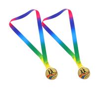 BESPORTBLE 2pcs Zinc Alloy Sports Award Medals with Neck Lanyard Durable Running Competition Medals for Outdoor Track Meets and Participation Recognition Professional Event Achievement Prizes