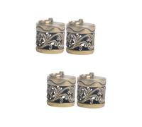 BESPORTBLE 2sets 2pcs Vintage Copper Carved Aroma Diffuser Charm Pendant DIY Sachet Box Keychain for Essential Oil Beads Decorative Hanging Ornament for Blessings and Fortune 2pcs*2