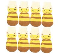 BESPORTBLE 2sets Adorable Pet Knitted Socks Warm Protective Bee Pattern Cotton Texture Size 2xl 4pcs*2