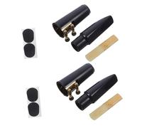 BESPORTBLE 2Sets Alto Saxophone Mouthpiece Kit Includes Cushions Protective Caps Accessories for Enhanced Comfort and Performance for Woodwind Instrument Players