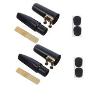 BESPORTBLE 2Sets Alto Saxophone Mouthpiece Kit with Caps Ligatures Reeds Complete Alto Sax Supplies for Comfortable Playing Experience and Easy Replacement