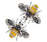 BESPORTBLE 2sets Bee Brooch Pin for Women Lightweight Honey Bee Clothing Ornament for Birthdays and Valentine Day Glossy Wear Resistant Design 2pcs*2