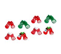 BESPORTBLE 2sets Christmas Snowman Pet Socks Fluffy Dog Cat Non-slip Warm Socks Christmas Themed Size m 4pair*2