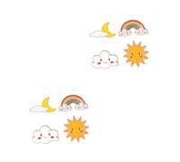 BESPORTBLE 2sets Creative Sun Rainbow Brooch Cartoon Sun Moon Cloud Breastpin for Ladies Stylish Clothing Decor for Everyday Wear and Accessories 4pcs*2