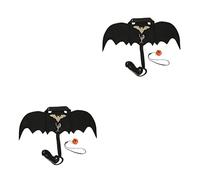BESPORTBLE 2sets Decorative Bunny Bat Wings for Halloween Adorable Outfit Leash Bell for Costume Parties Wear-resistant Bunny Clothes