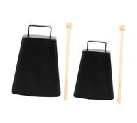 BESPORTBLE 2sets Metal Cow Bell Handle Stick Orff Percussion Instrument for Drum Set Cow Bell Stick Boys and Girls Musical Instruments Sporting Events