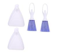 BESPORTBLE 2sets Mini Broom Dustpan Kit Soft Indoor Sweep Brush Pet Cleaning Tools Erergonomic Handle Hair Catcher for Gerbil Cage Random Color