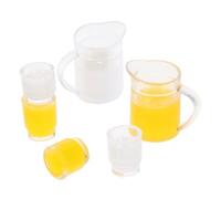 BESPORTBLE 2sets Mini Milk Orange Juice for Doll House Miniatures Kitchen Accessories for Pretend Play Miniature House Accessories Cup and Jug Pitcher