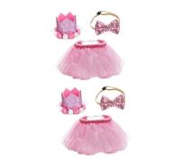 BESPORTBLE 2sets Pet Birthday Party Accessories Adorable Dog Skirt Bowtie Hat for Dogs and Cats for Celebrating Your Pet Special Day