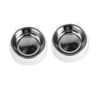 BESPORTBLE 2sets Stainless Steel Tilted Cat Bowl Elevated Design for Easy Feeding Reduces Vomiting for Cats Spill Pet Drinking Dish