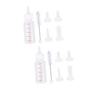 BESPORTBLE 2sets Transparent Nursing Bottle for Dogs and Cats Pet Feeding with Replacement Nipples and Cleaning Brush Safe and Material for Pets