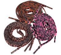 BESPORTBLE 3 Pairs 120cm Leopard Print Flat Shoelaces for Sneakers Animal Pattern Shoe Laces Replacement Sturdy Shoe Strings for Casual