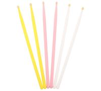 BESPORTBLE 3 Pairs 5A Maple Drumsticks Set for Beginners Colored Wood Percussion Sticks in Pink, White, Yellow Musical Instrument Accessories for Teen Drummers and Marching